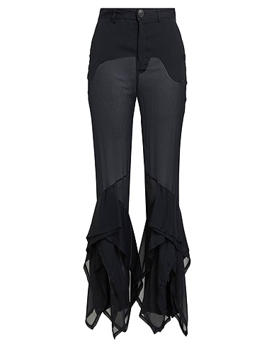 KOCHÉ Casual trouser Black 68% Acetate, 32% Silk
