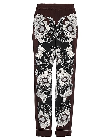 VALENTINO GARAVANI Casual pants Dark brown 100% Silk