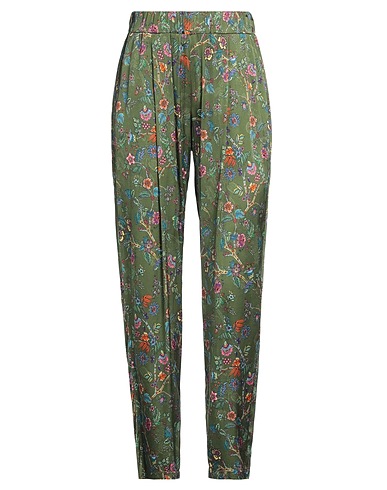FRIDA MADÈ Casual trouser Military green 95% Viscose, 5% Elastane