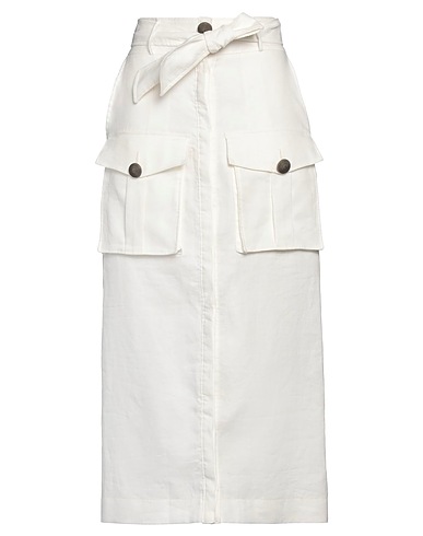 AMARANTE DO BRASIL Midi skirt White 100% Linen