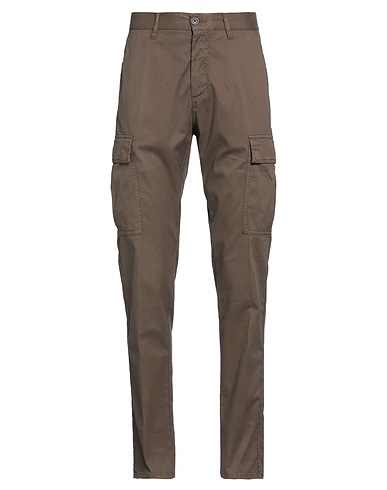 AT.P.CO Casual pants Brown 74% Cotton, 24% Tencel™, 2% Elastane
