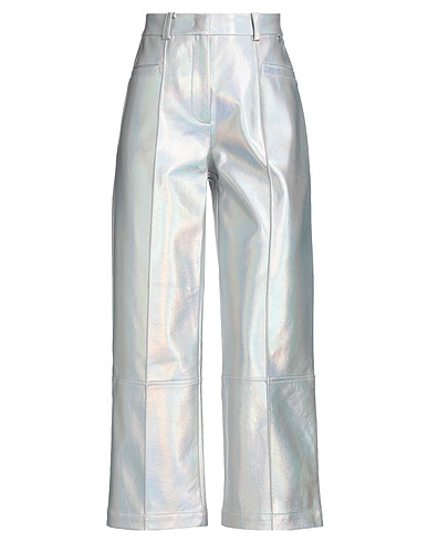 LIU •JO Casual trouser Silver 100% Viscose, Polyurethane resin