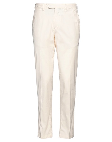 DEVORE INCIPIT Casual pants Off white 98% Cotton, 2% Elastane