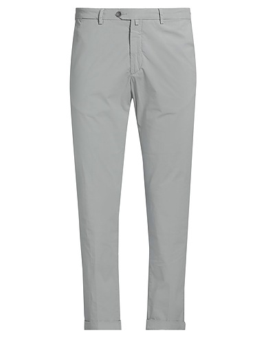 B SETTECENTO Casual pants Grey 96% Cotton, 4% Elastane