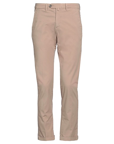 B SETTECENTO Casual trouser Light brown 96% Cotton, 4% Elastane