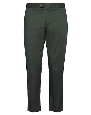 MASSIMO REBECCHI Casual pants Dark green 66% Cotton, 31% Polyamide, 3% Elastane