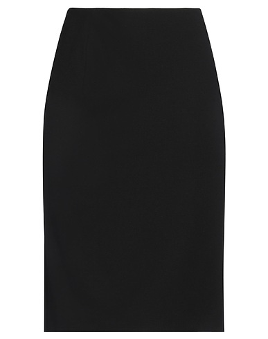 RALPH LAUREN COLLECTION Midi skirt Black 96% Wool, 4% Elastane