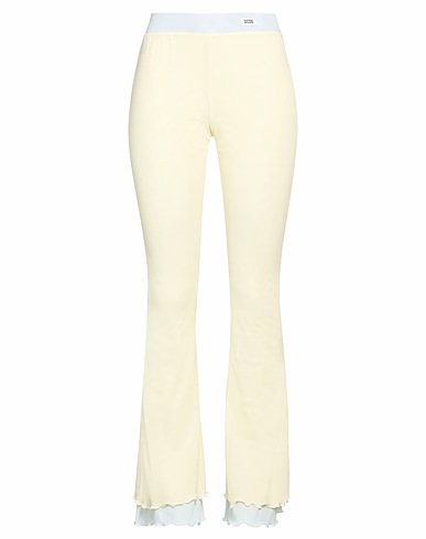 GCDS Casual trouser Pastel yellow 80% Nylon, 20% Elastane