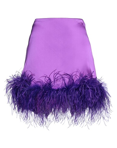 VERGUENZA Minifalda Morado 94% Seda, 6% Elastán, Plumas