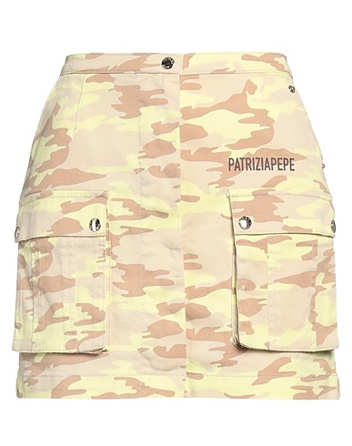 PATRIZIA PEPE Mini skirt Yellow 98% Cotton, 2% Elastane