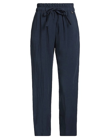 SOUVENIR Pantalone Blu notte 60% Viscosa, 40% Lino