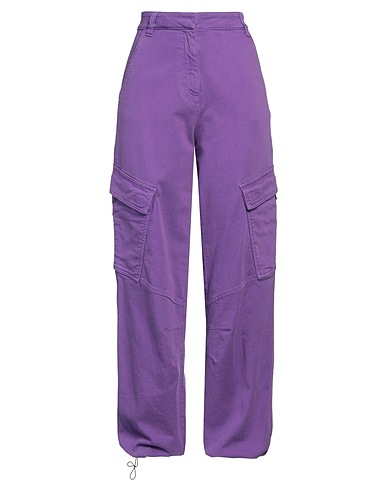 VERSACE JEANS COUTURE Casual trouser Purple 98% Cotton, 2% Elastane