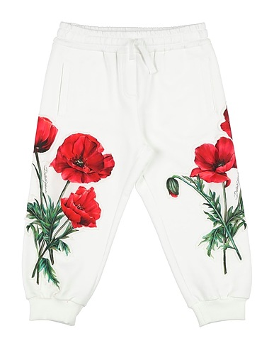DOLCE&GABBANA Casual trouser White 100% Cotton, Elastane, Polyurethane, Polyester