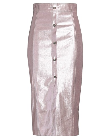 GENNY Midi skirt Pink 75% Cotton, 19% Metallic Polyester, 6% Elastane