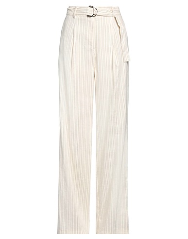 LIU •JO Casual trouser Ivory 50% Linen, 47% Cotton, 3% Viscose