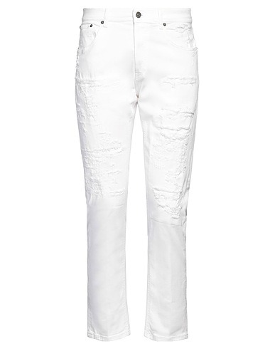 DONDUP Denim pants White 92% Cotton, 6% Elastomultiester, 2% Elastane