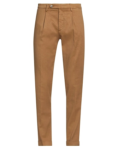 MICHAEL COAL Casual trouser Camel 60% Linen, 39% Cotton, 1% Elastane