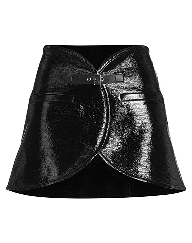 COURRÈGES Mini skirt Black 88% Cotton, 10% Polyurethane, 2% Elastane