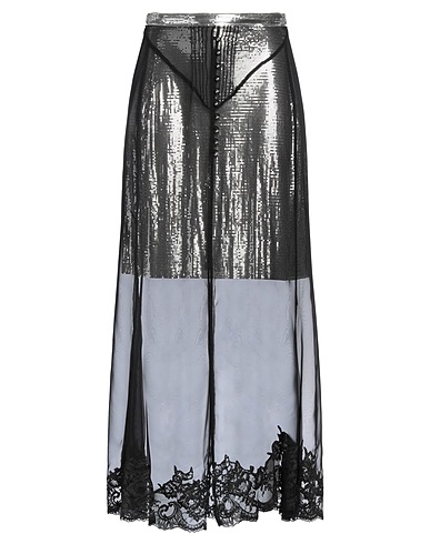 RABANNE Long skirt Black 100% Aluminium, Polyester, Nylon, Elastane