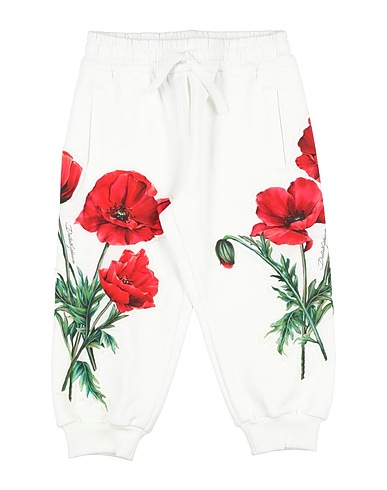 DOLCE&GABBANA Casual trouser White 100% Cotton, Elastane, Polyurethane, Polyester
