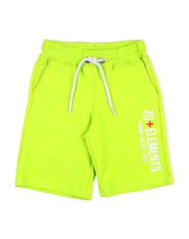 ZU+ELEMENTS Shorts & Bermuda Lime green 95% Cotton, 5% Elastane