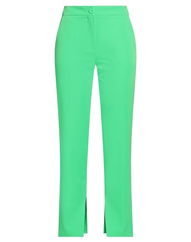 MARIUCCIA Casual pants Green 89% Polyester, 11% Elastane