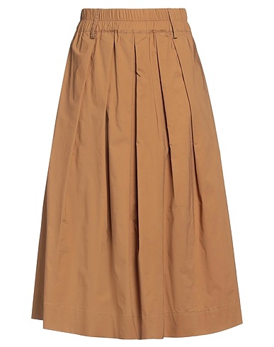MERCI ITALIA Midi skirt Camel 95% Cotton, 5% Elastane