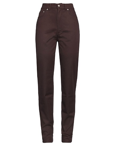 VERSACE Casual pants Dark brown 96% Cotton, 3% Elastane, 1% Polyamide