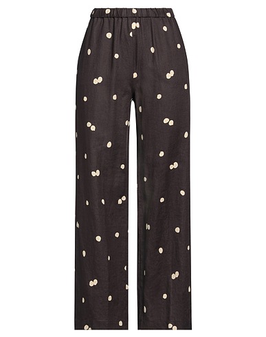 ASPESI Casual pants Dark brown 100% Linen