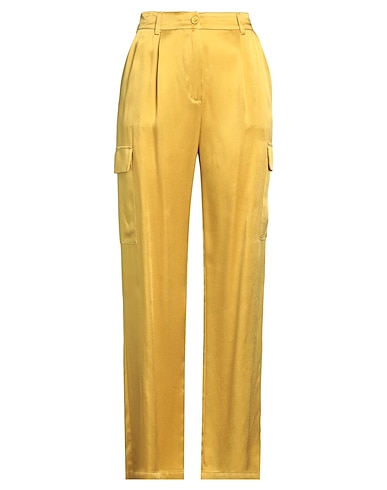 SFIZIO STUDIO Casual pants Mustard 78% Acetate, 22% Viscose