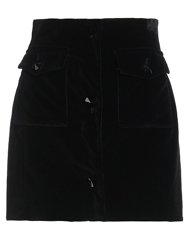 ALESSANDRA RICH Mini-jupe Noir 98% Coton, 2% Élasthanne