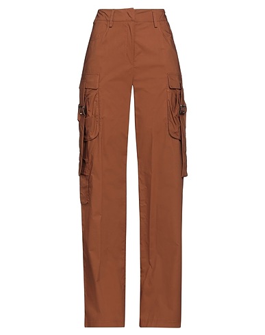 OLLA PARÉG Casual pants Brown 100% Cotton