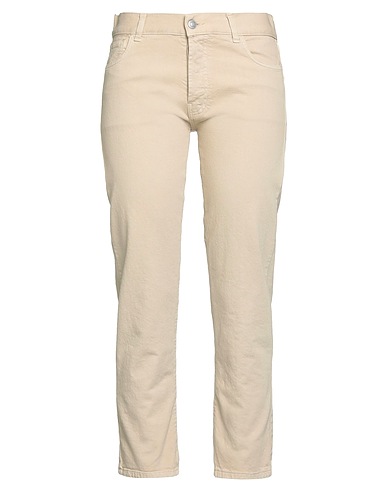 JUCCA Denim trousers Beige 100% Cotton