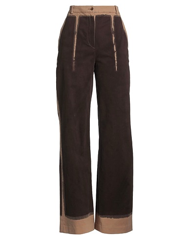 ALBERTA FERRETTI Casual pants Dark brown 97% Cotton, 3% Elastane