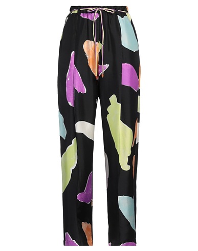 ALYSI Pantalone CRÈME Nero 100% Seta