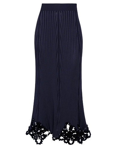 JIL SANDER Long skirt Midnight blue 100% Viscose, Polyester