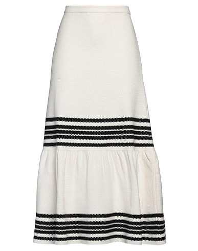 DIOR Midi skirt Ivory 57% Cotton, 43% Silk