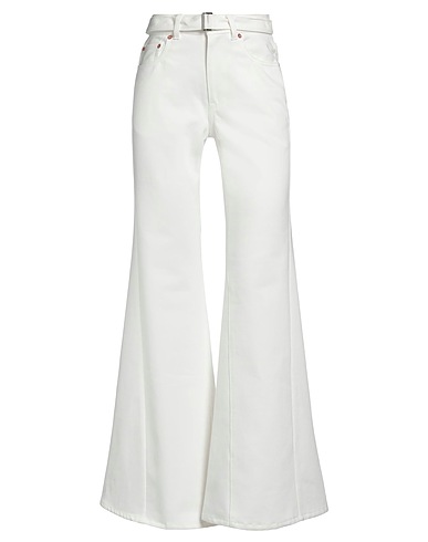 SACAI Denim trousers White 100% Cotton
