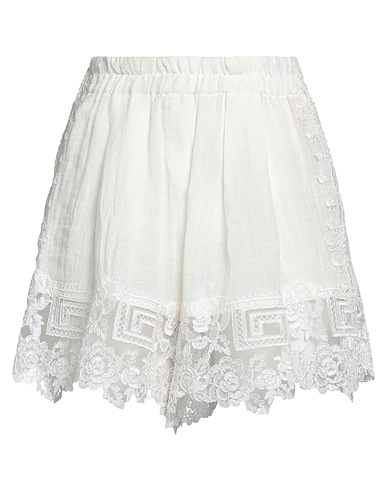 MAURIZIO Shorts & Bermuda Avorio 88% Lino, 6% Rayon, 6% Poliammide