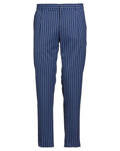 DANIELE ALESSANDRINI HOMME Casual pants Blue 62% Polyester, 35% Viscose, 3% Elastane