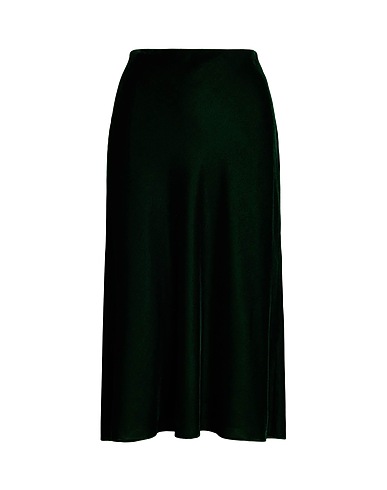 LAUREN RALPH LAUREN Midi skirt Velvet A-Line Skirt
 Dark green 100% Polyester