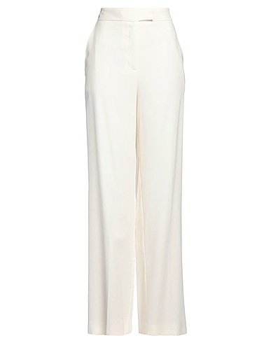 SIMONA CORSELLINI Casual trouser Off white 67% Viscose, 29% Polyester, 4% Elastane