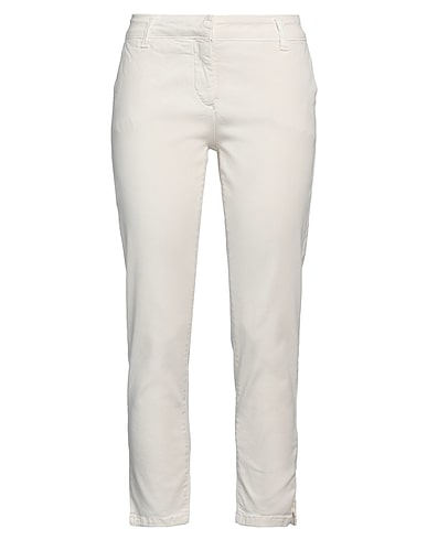 B.YU Casual pants AVORIO 98% Cotton, 2% Elastane