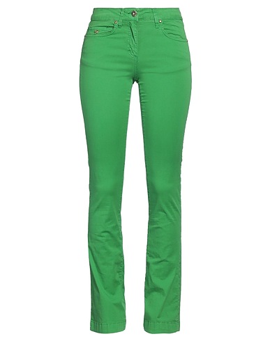 GAI MATTIOLO Casual trouser Emerald green 98% Cotton, 2% Elastane