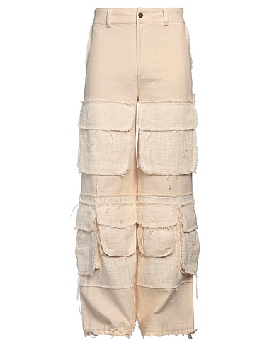 UNTITLED ARTWORKS Casual trouser Cream 100% Hemp