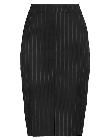 OLLA PARÉG Midi skirt Black 64% Polyester, 33% Viscose, 3% Elastane