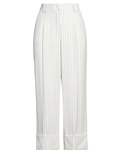 MARIA BELLENTANI Casual pants White 94% Polyester, 5% Elastane, 1% Viscose
