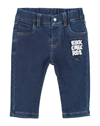 BIKKEMBERGS Denim trousers Blue 77% Cotton, 22% Polyester, 1% Elastic fibres