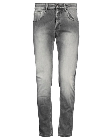 TAKE-TWO Denim trousers Grey 98% Cotton, 2% Elastane