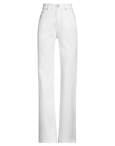 WEEKEND MAX MARA Denim trousers White 98% Cotton, 2% Elastane